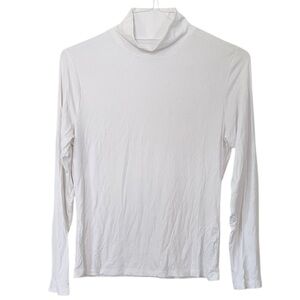 Abercrombie & Fitch White Ribbed Lightweight Layering Turtleneck Size L …